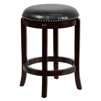 Flash Furniture TA-68924-CA-CTR-GG Wood Counter Bar Height Stool in Black Cappuccino